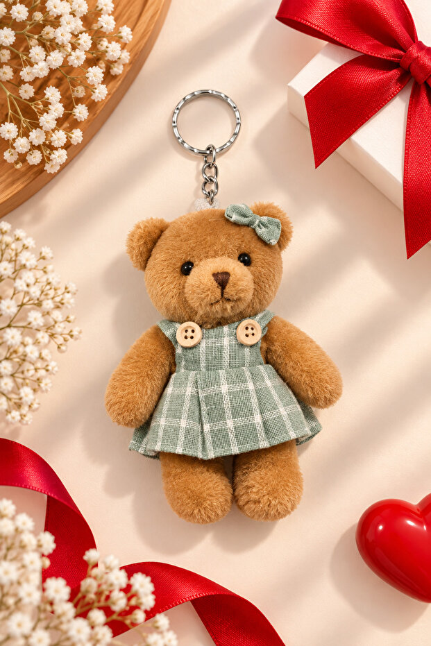 Plush Teddy Bear Keychain – Adorable Bag and Key Ornament, Gift and Memory Accessory