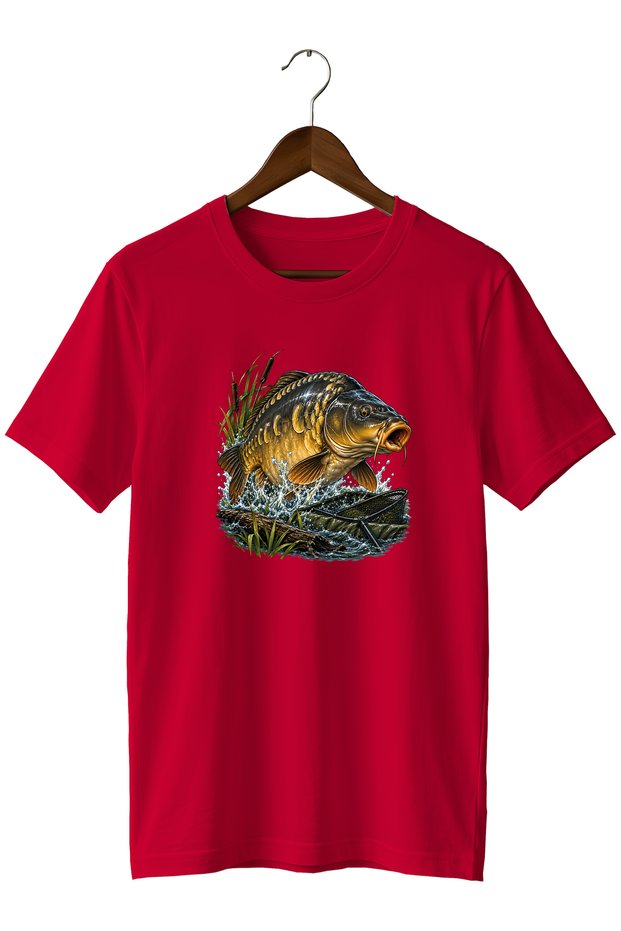 Collection Carp Fish Printed Unisex T-Shirt – Fishing and Carp Fishing Themed Short Sleeve Crew Neck