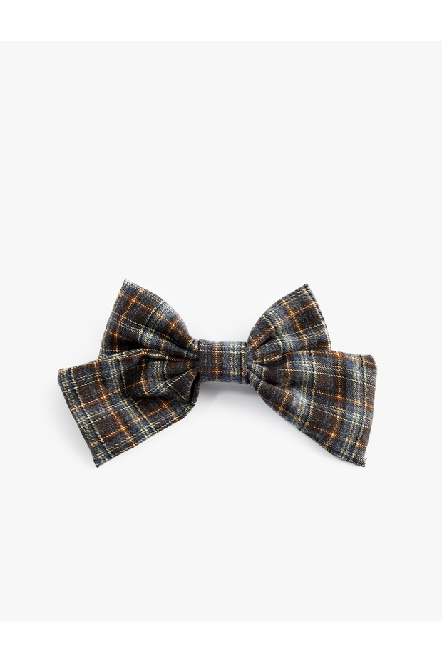 Plaid Clip-On Bow Buckle