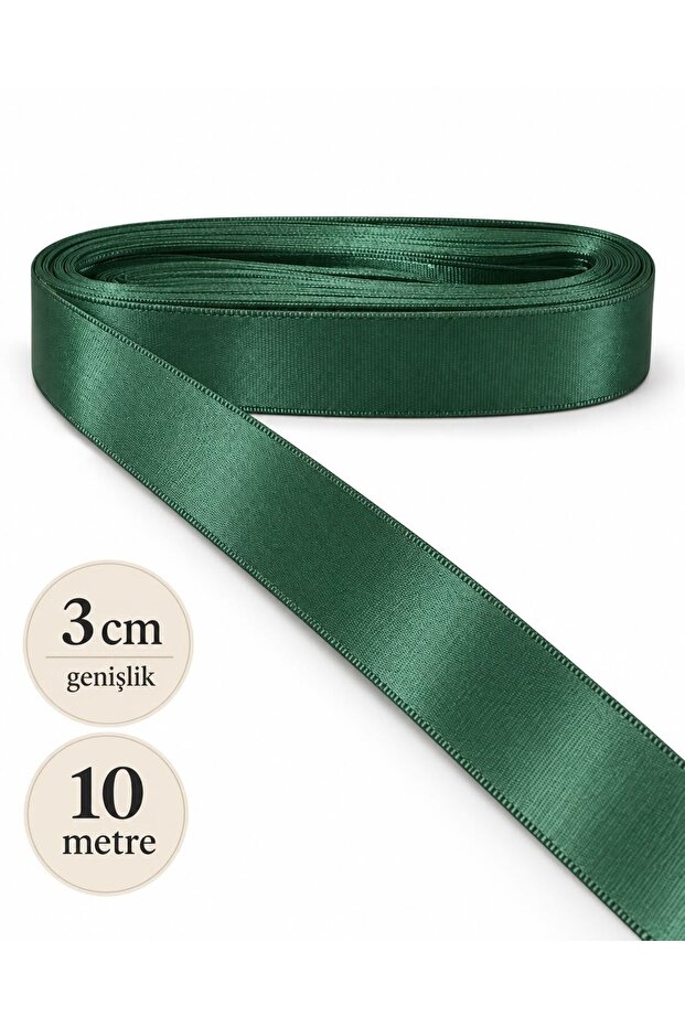 3 cm Satin Ribbon – 10 Meters Green