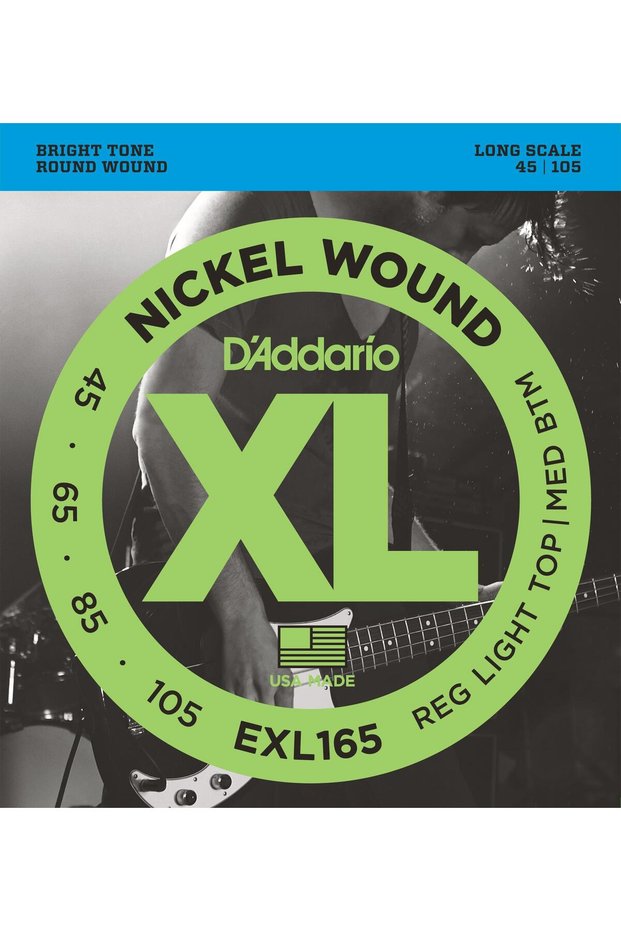 Exl165 Bass Guitar String Set, Xl, 45-105, Long Scale, Nickel