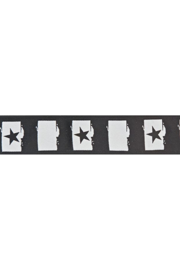 Planetwaves 50C01 Guitar Strap, Woven, Star-Black White Rock Star