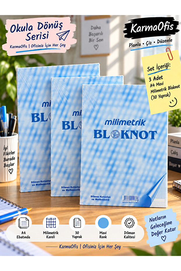 A4 Blue Millimeter Grid Notepad 30 Sheets |   3 Options Available