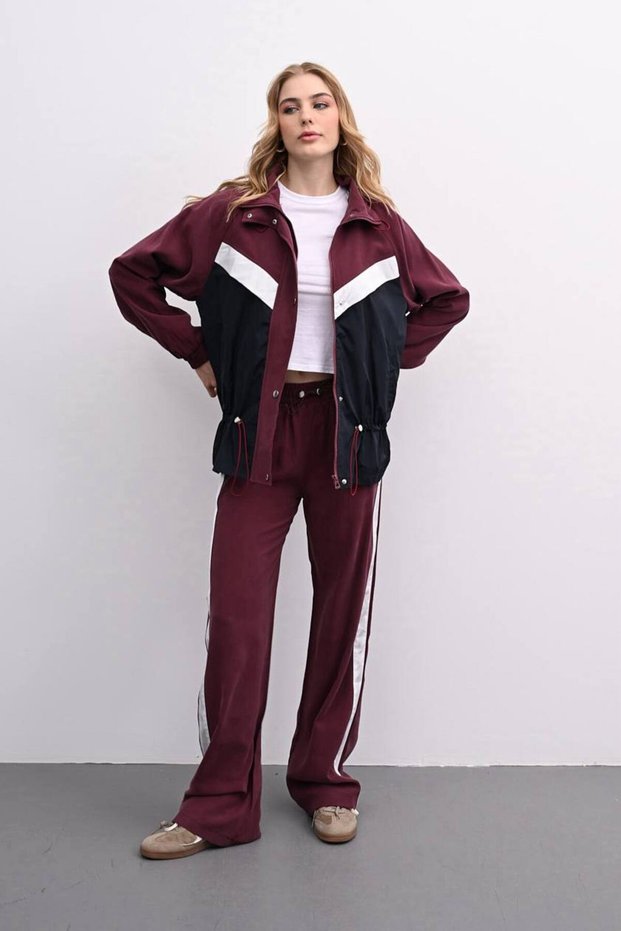Women's Color Block Jacket and Trousers Set 2950/2887 (Vt) 100% Cotton