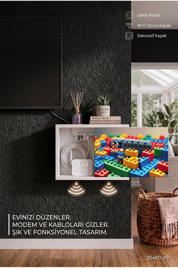 Colorful Nordic Wooden Sliding Cover Cable Organizer Cabinet Cable Hider Socket Coverer