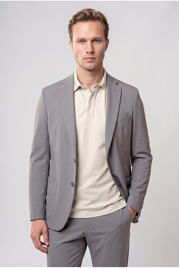 Slim Fit Mink Straight Suit
