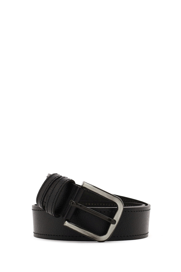 Men's Black Leather Belt 000A2D13046Ft