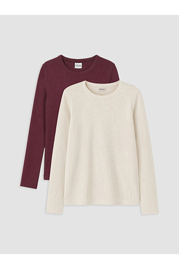 Plum Crew Neck Girls' T-Shirt 2-Pack