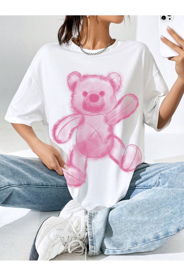 Unisex Stylish Comfortable Oversize Cotton Crew Neck T-Shirt with Special Design Code 31923