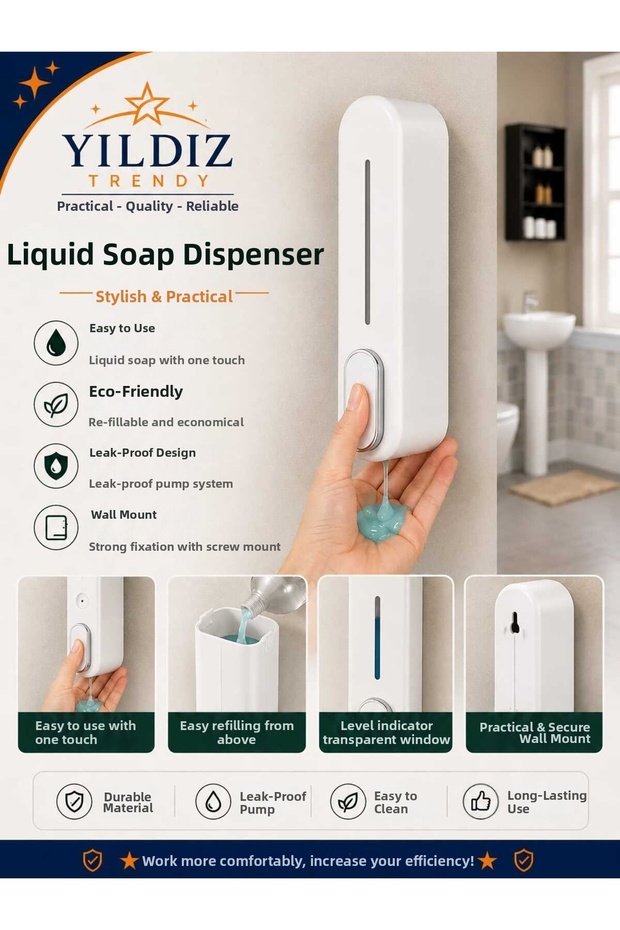 Wall Mountable Luxury 300 ml Liquid Soap Dispenser with Cover and Pump