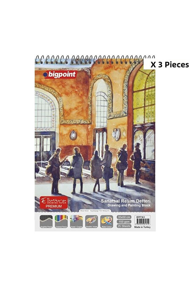 Artistic Drawing Notebook 135 Grams 35X50Cm - 25 Sheets X 3 Pieces