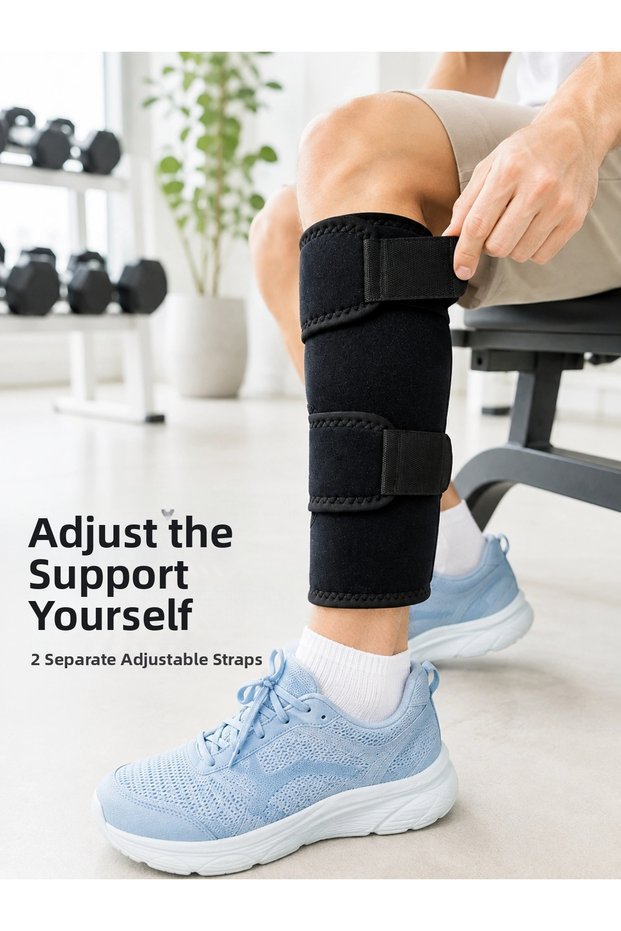Sports Calf Support Device with Adjustable Band, Black