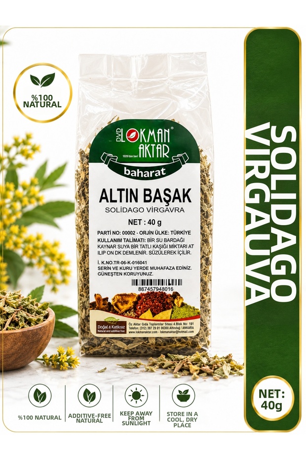 Goldenrod Herb 40 Gr – Natural Dried Solidago Virgaurea – Aromatic Herbal Tea for Brewing