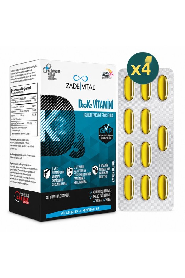 Vitamin D3+K2 30 Capsules 4-Pack