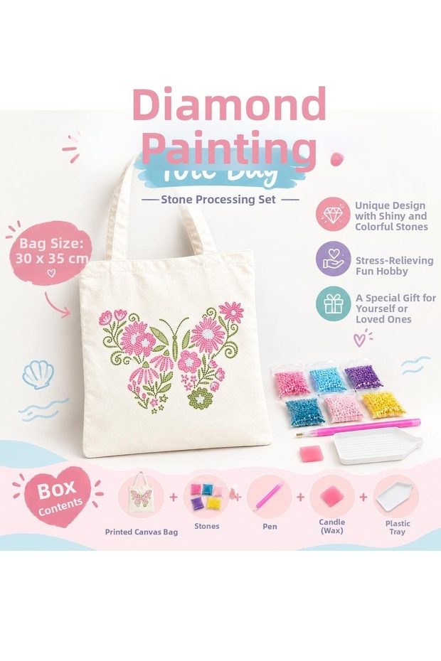 5D Diamond Stone Embroidered Cloth Bag 30X35Cm, Diamond Painting Tote Bag Gwddx19476, Diamond Painting Cloth Bag