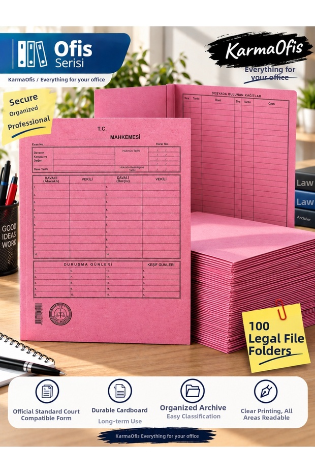 Case File Pink – Compatible with the Court of Justice – 100 Pieces Optional