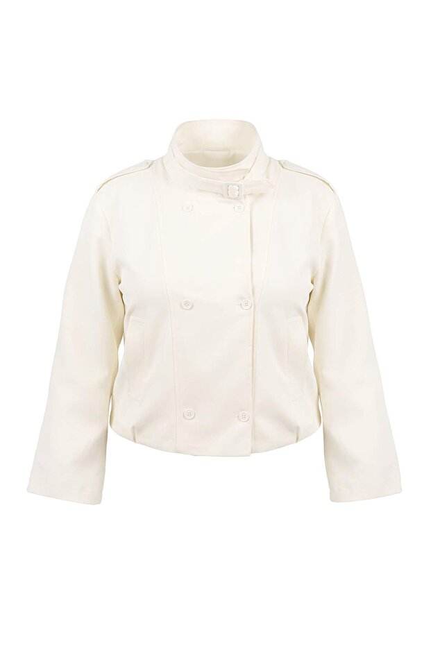Ecru Regular Large Size Trench Coat Twoaw27Bm00012