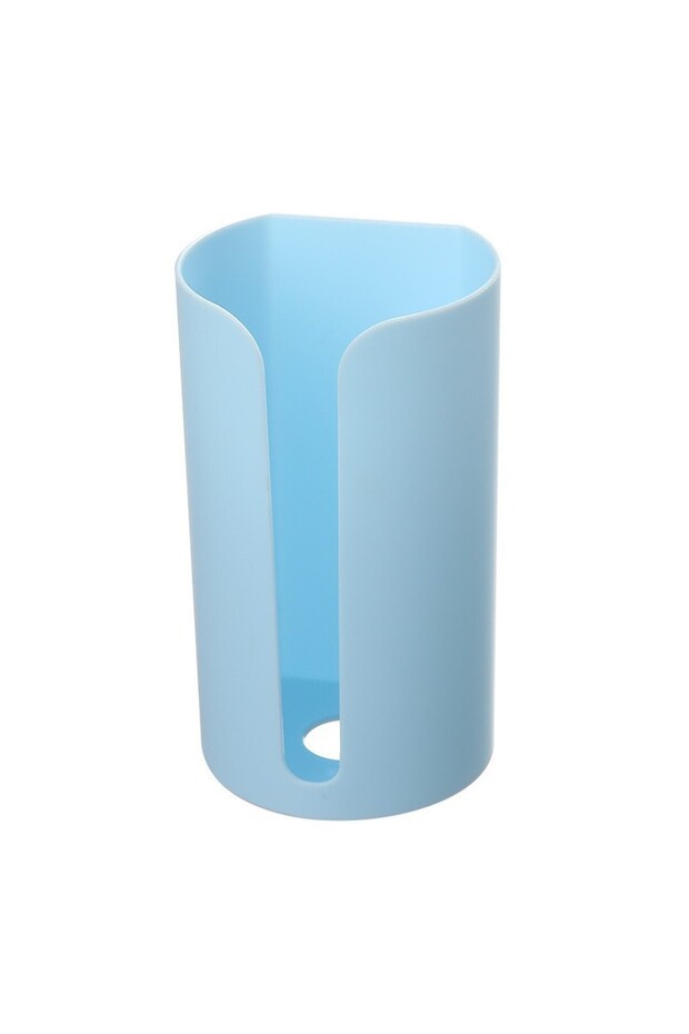 Blue Contemporary Wall-Mounted Plastic Bag Dispenser Kitchen Garbage Bag Storage Basket Convenient P