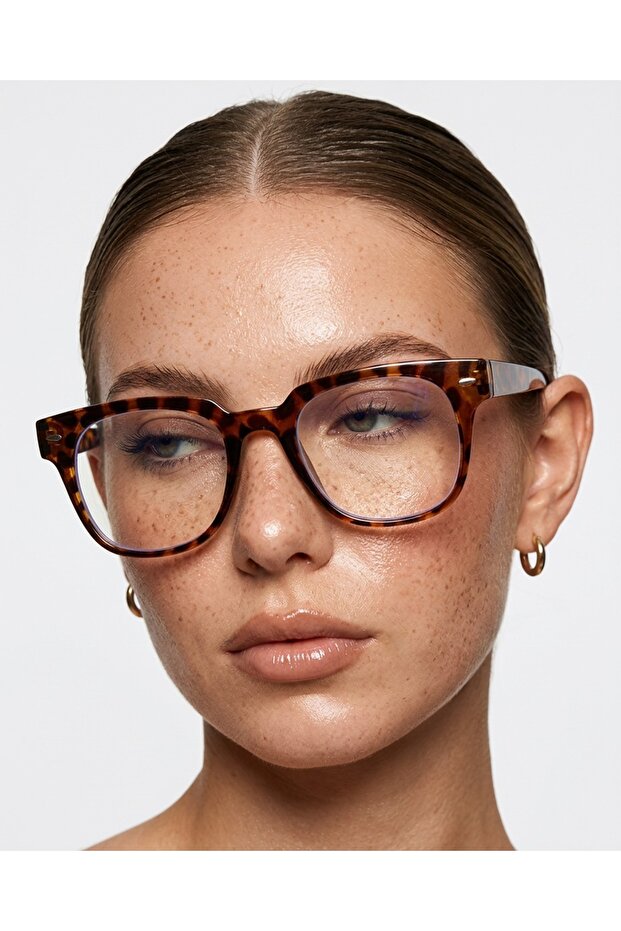 Toms Leopard Pattern Unisex Cornered Large Lightweight Blue Light Protection Optical Compatible Glasses