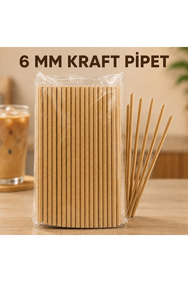 6mm Kraft Paper Straws 100 Pieces
