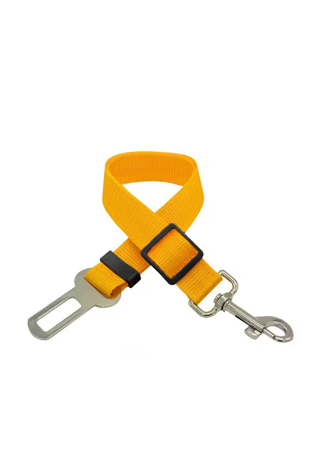 Dog seat belt-Yellow Adjustable Dog Car Seat Belt Safety Harness with Lead Clip Traction Harness for