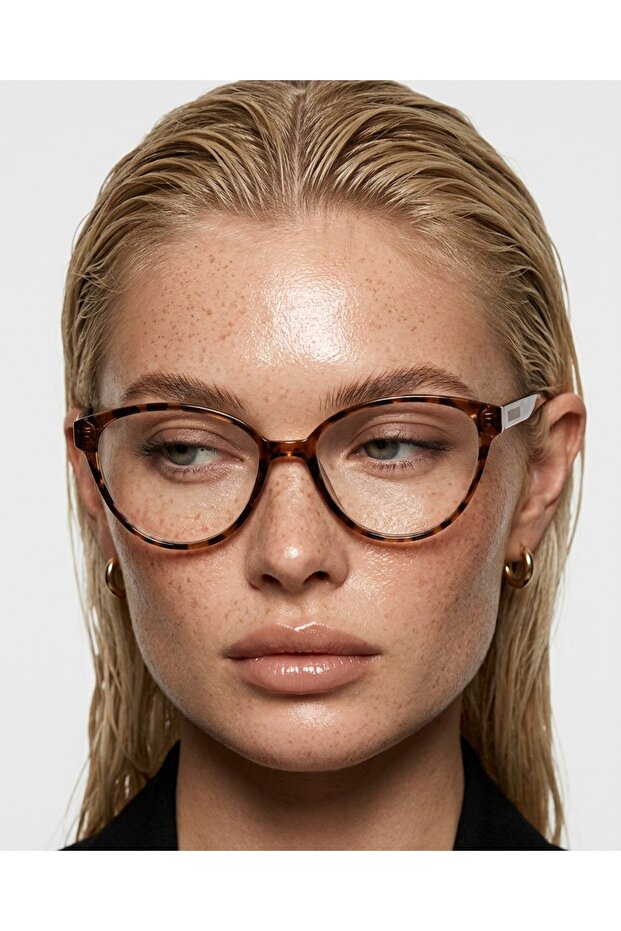 Tokyo Cat Eye Leopard Pattern Blue Light Protection Glasses Popular Model Lightweight (Metal Hinge)