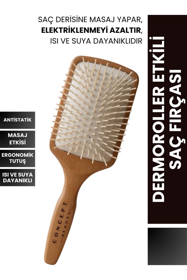 Dermaroller Effect Hair Brush - Heat, Water Resistant - Antistatic Hair Brush