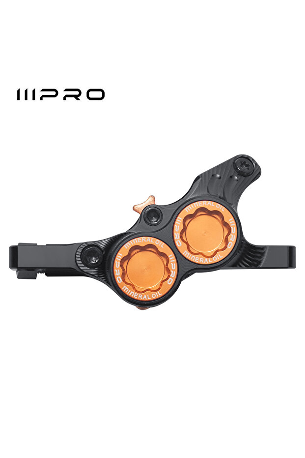 black IIIPRO Direct Mount Hydraulic Disc Brake Caliper -4 Piston, for MTB Flat Bar Bikes Breakdown o