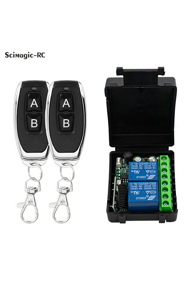 1 Receiver 2X RF Wireless RF 433MHz Remote Control Receiver Module 2CH AC110V 220V 230V 10A Dry Cont