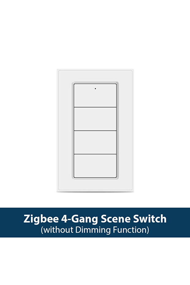 without Dimming Zemismart 4-Gang Zigbee Wireless Scene Switch,Battery Powered, Compatible with Tuya