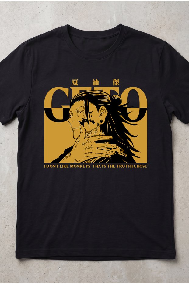 Jujutsu Kaisen Toji Fushiguro Anime Printed Black Regular Fit T-Shirt