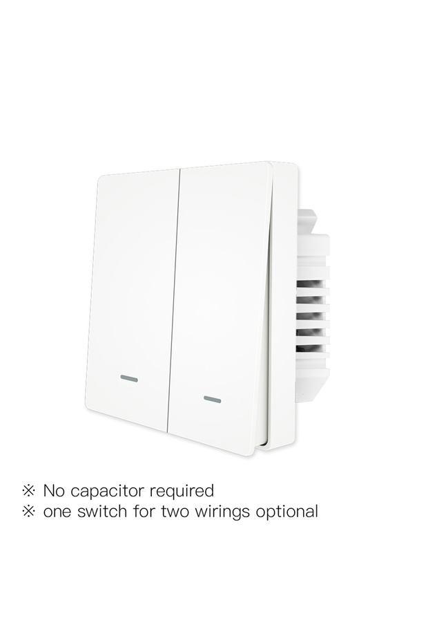مفتاح إضاءة ذكي MOES ثنائي القنوات أبيض اللون، يعمل بتقنية Tuya ZigBee، لا يتطلب خط محايد ولا مكثف، متوافق مع تطبيق Smart Life 2/