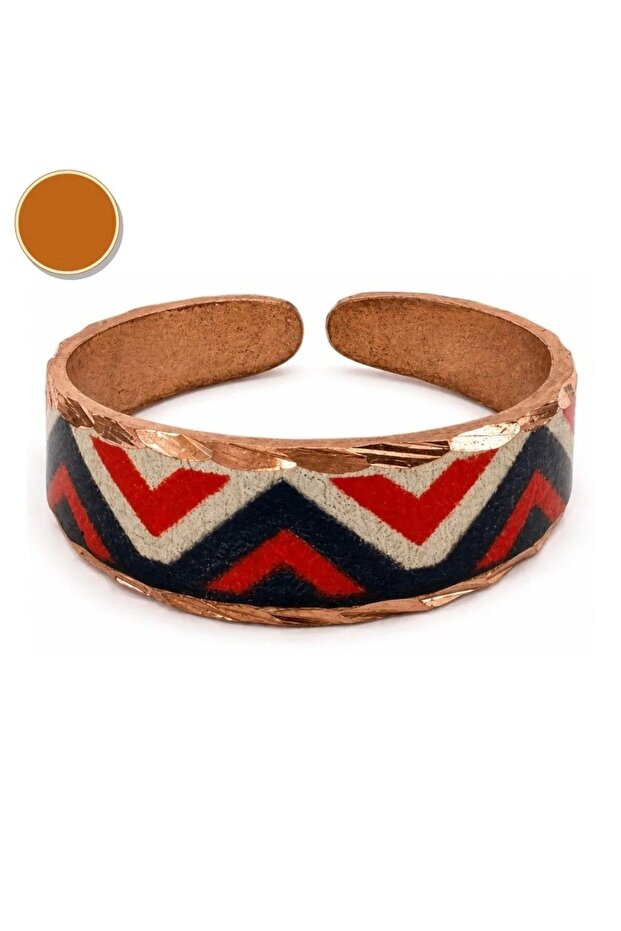 Orange green citrus thin copper ring, adjustable