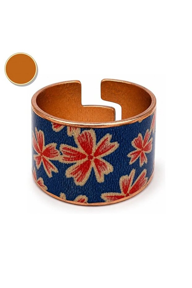 Black copper damask thick copper ring, adjustable