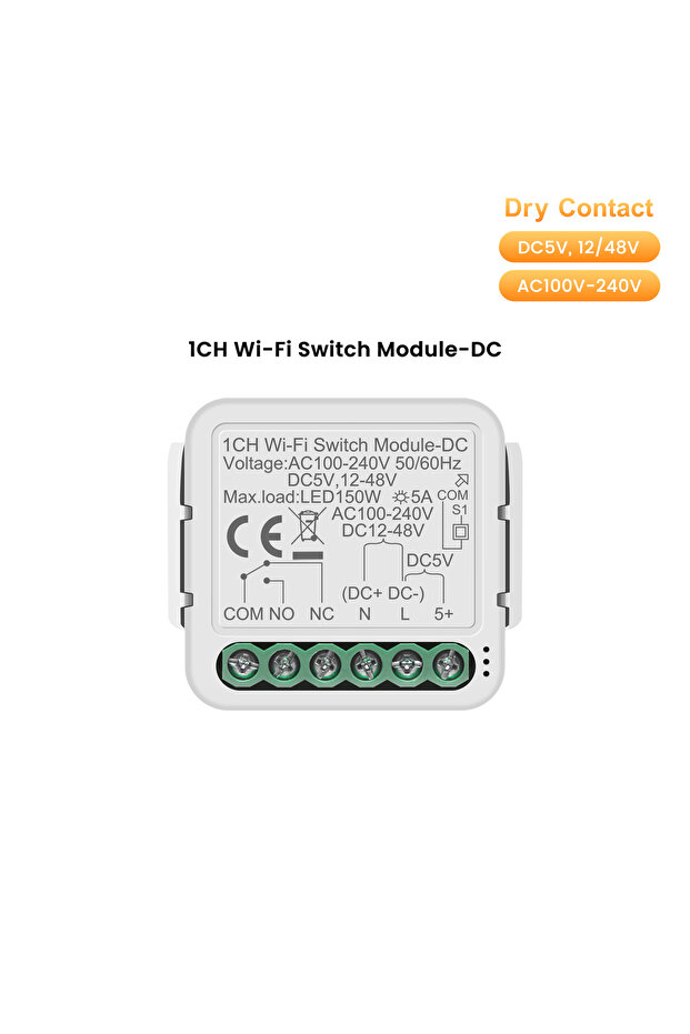 GW02 GIRIER Tuya Smart Switch Module ZigBee/WiFi Dry Contact Module Supports DC5V 12-48V AC100-24V I