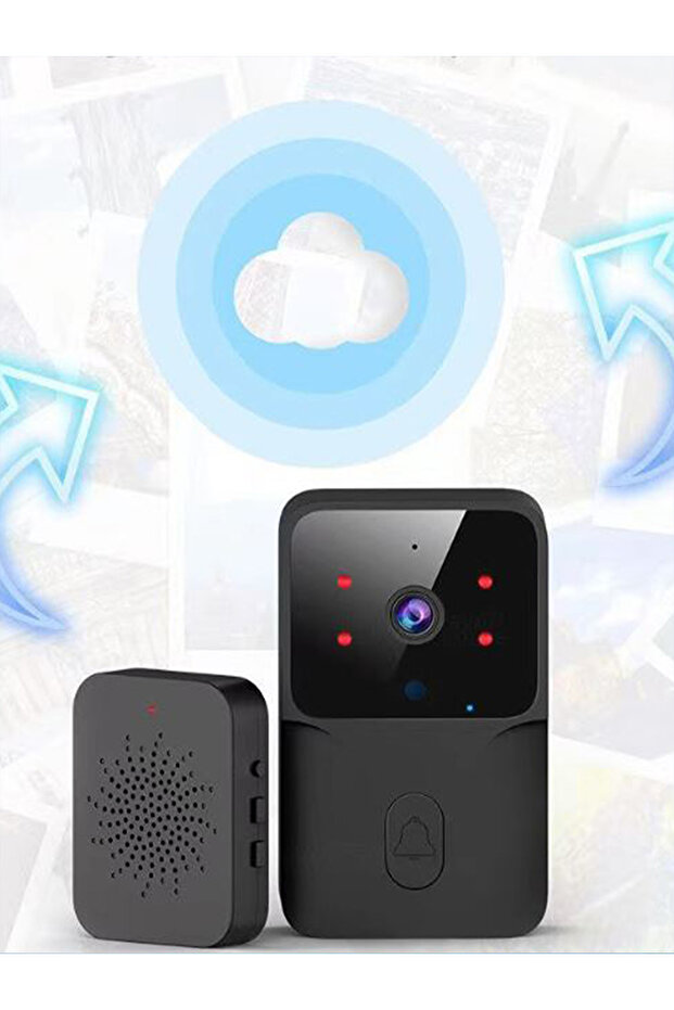 ML1T-Black HD Night Vision Low Power WIFI Rechargeable Video Doorbell 1 Drag 1 Intelligent Security