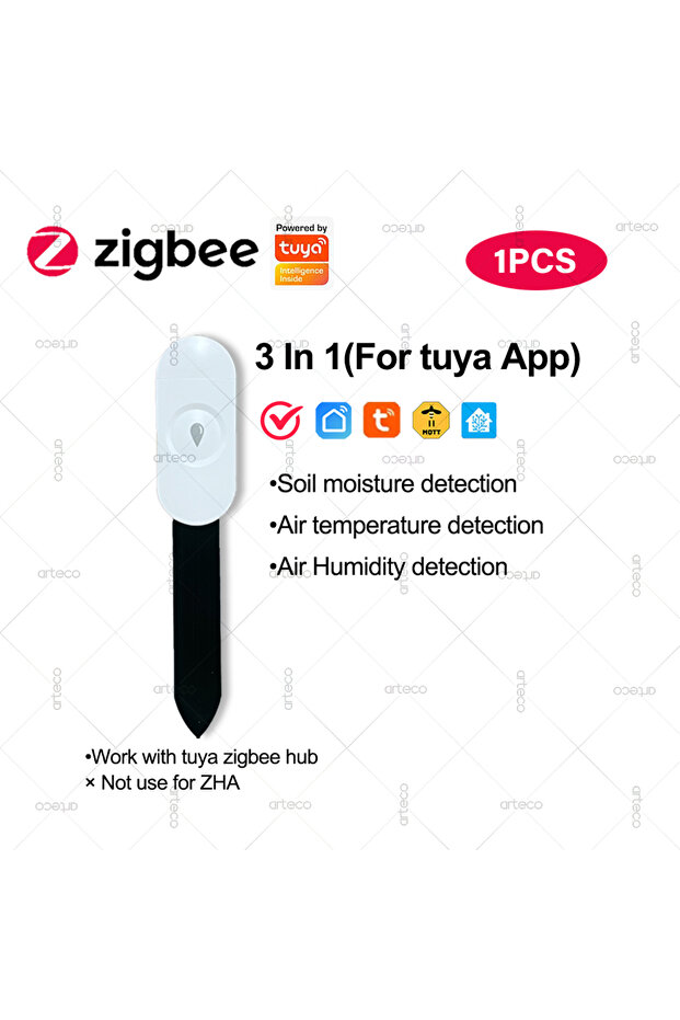 3 In 1(For tuya App) Zigbee Soil Moisture Sensor Temperature Humidity Luminance Detection Smart Soil