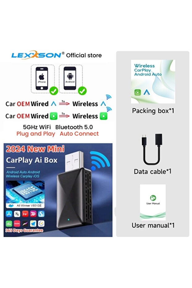 carplay and auto Carplay Android Auto Wireless Adapter for Toyota Mazda Nissan Camry Suzuki Subaru C
