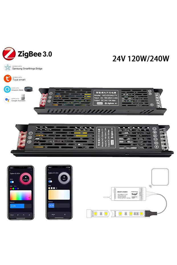 DC24V 120W RGBCCT version Tuya Zigbee Dimmable Led Driver DC24V 120/240W CCT/RGBCCT LED Light Transf