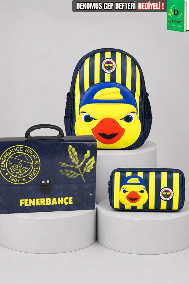 Licensed Yellow Collection 3D Printed Small Size Kindergarten, Nutrition, and Pencil Bag Set
