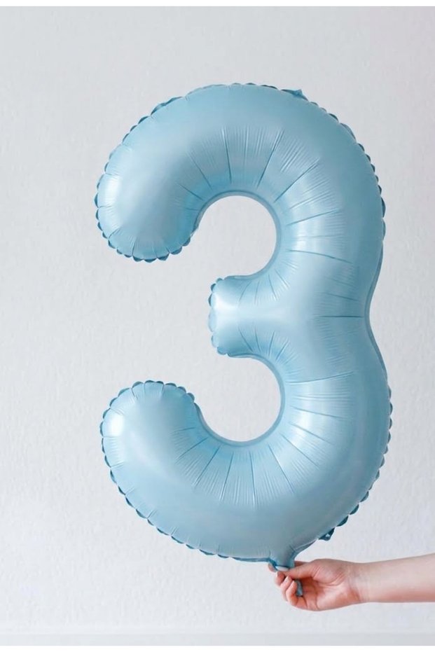 3 Blue Number Foil Balloons 76 cm Helium Compatible Birthday Party Ornament Decoration