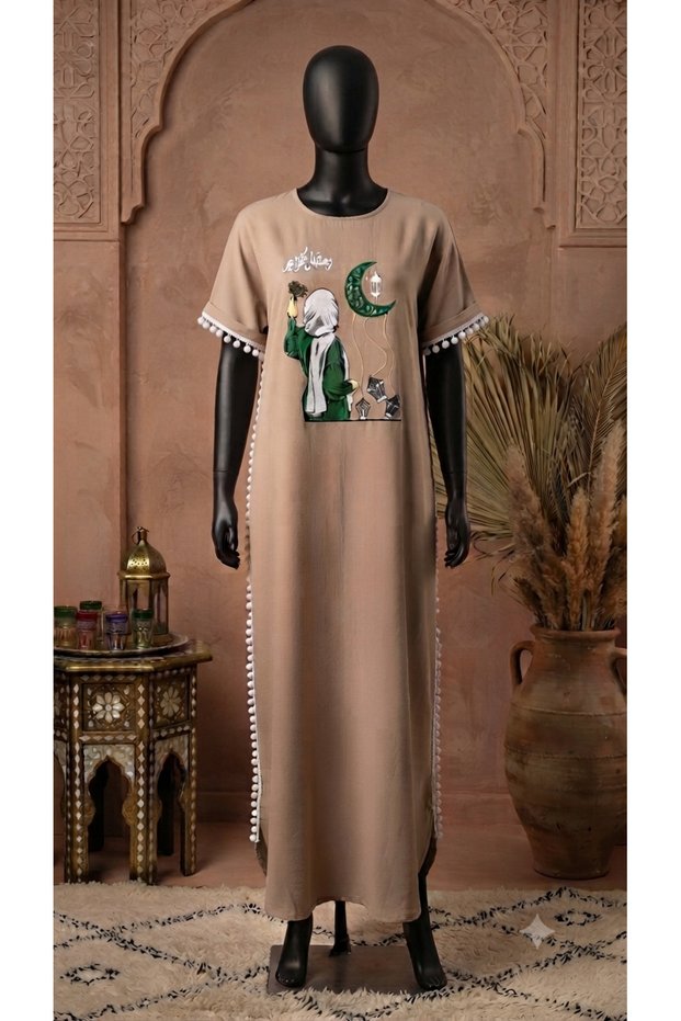 Women'S/Girl's Ramadan Dress with Arabic Writing