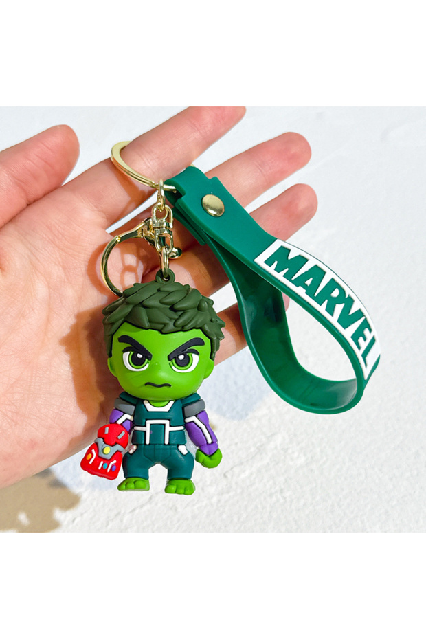 F Fashion Marvel Avengers Figure Keychain Iron Man Thanos Loki Captain America Doll Keyring Bag Back