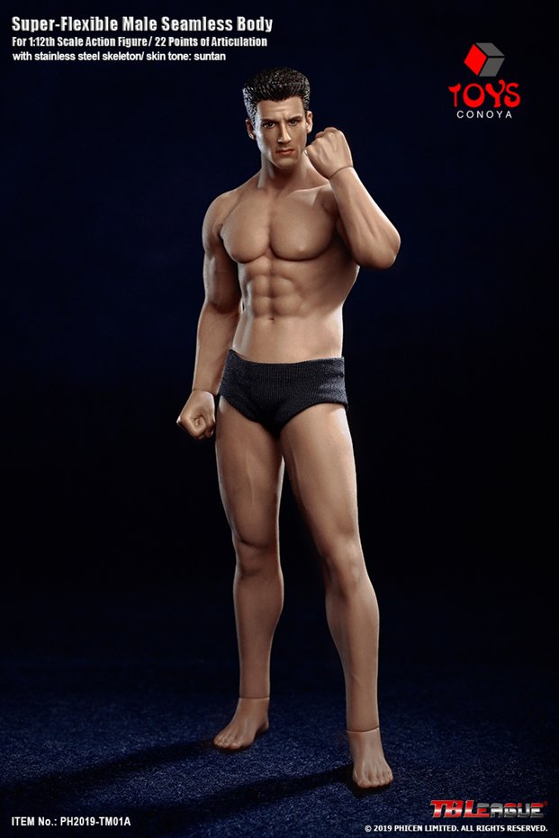 TM01A TBLeague Phicen TM01A TM02A 1/12 Suntan Skin Super-Flexible Seamless Steel Stainless Skeleton