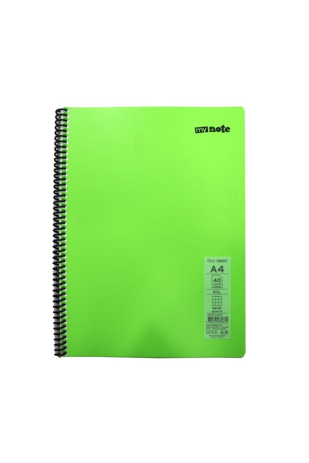 Flex Neon Notebook A4 40 Yp Checkered - Green