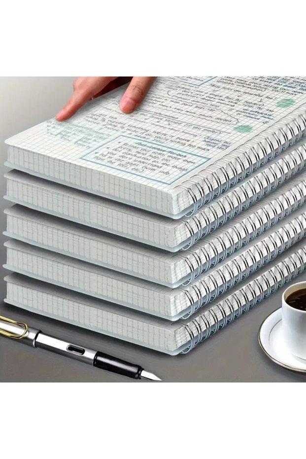 A5 A5 Grid Spiral Notebook with Elastic Band, 160 Pages Square Coil Sketch Book, Drawing Draft Agend
