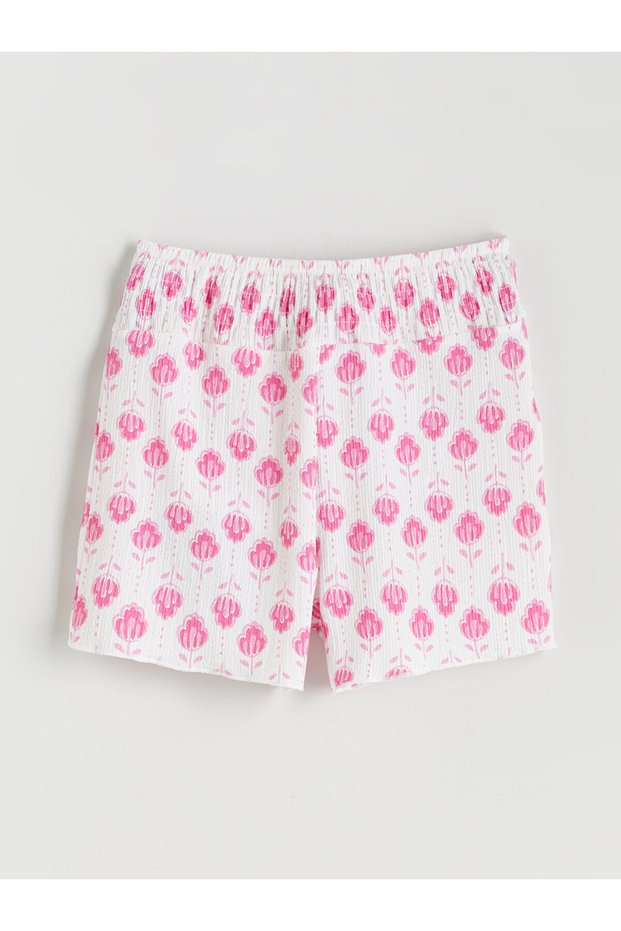 Two Mt Shop Quality Lcw Kids Mixed Elastic Waist Floral Girls' Shorts