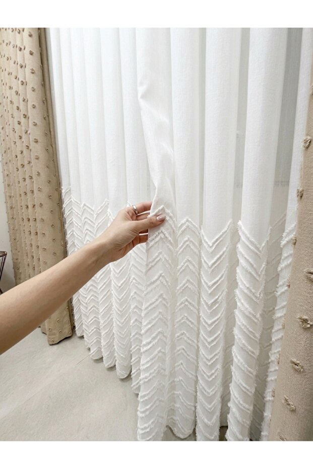 Sarel 1-085P Linen 1/2,5 Pleated Tulle Curtain Apm