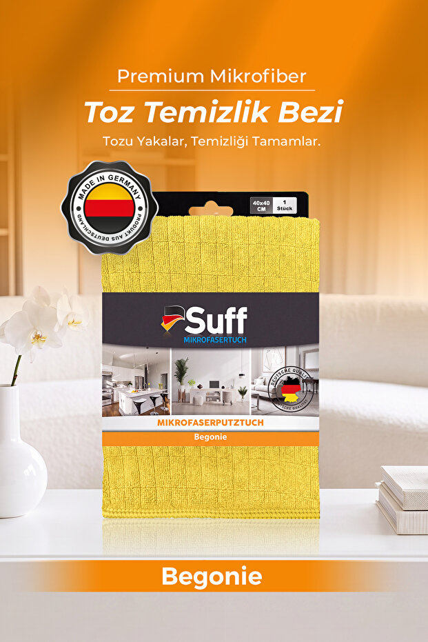 Begonie Microfiber Dusting Cloth Non-Marking Door and Wall Cleaning Cloth 40X40 cm Yellow