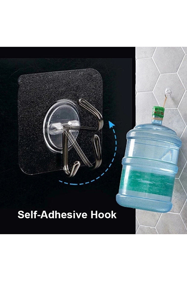 Pack of 10 - Practical Multi-Purpose Strong Transparent Wall Hanger Adhesive Kitchen Bathroom Hanger